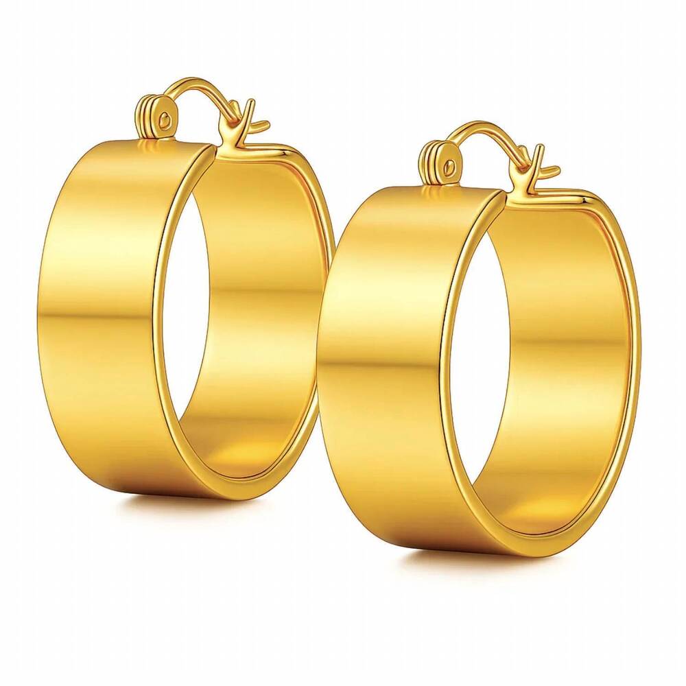 NEW ELLIE VAIL women's lia wide hoop earring in gold
